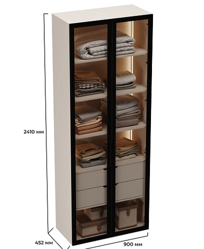 Шкаф с встроенными ящиками с подсветкой R214.2