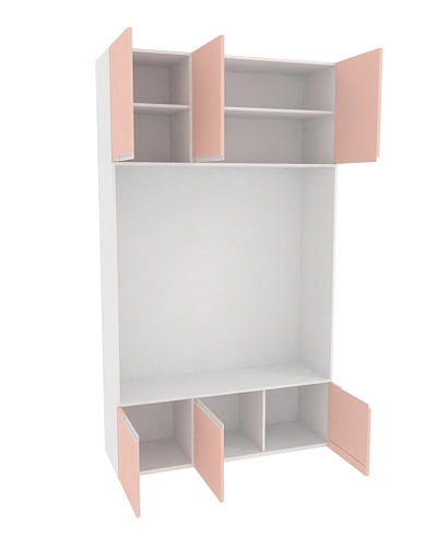 Шкаф с нишей и сидушкой, фасады в эмали LE412.44