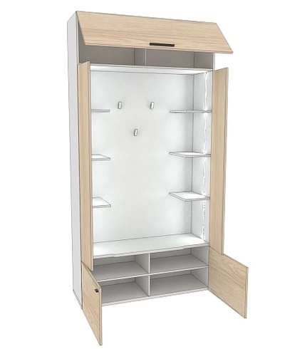 Секция под крючки с полками с подсветкой L418 L/R