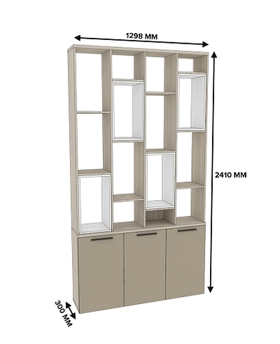 Стеллаж-тумба перегородка со вставками L239.130