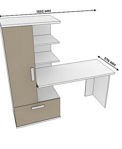 Рабочий стол со встроенным стеллажом HOF422