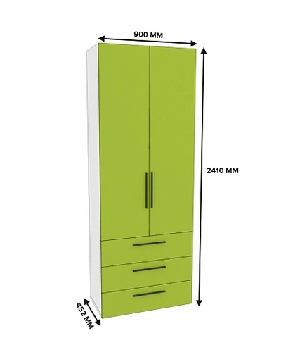 Шкаф книжный/для одежды с тремя ящиками L213