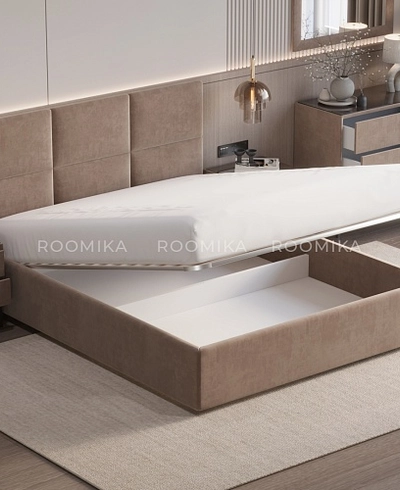 Cпальня с мягкой кроватью ВЕРСАЛ и мягкими тумбами 202