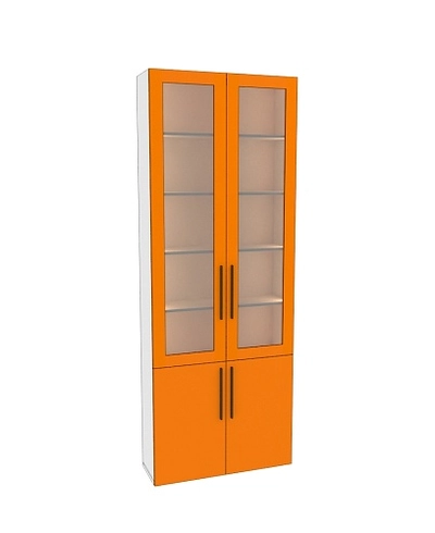 Шкаф книжный со стеклом L240 с подсветкой