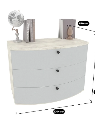 Комод радиусный 3 ящика P703