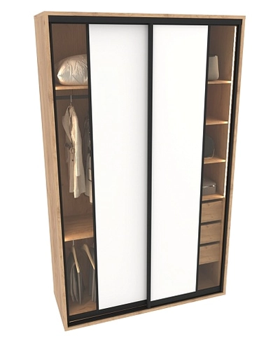 Шкаф-купе ХG166.60-1, профиль INTEGRO, фасад МДФ/стекло прозрачное