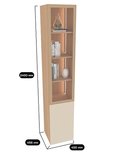 Шкаф со стеклянным фасадом с подсветкой R221