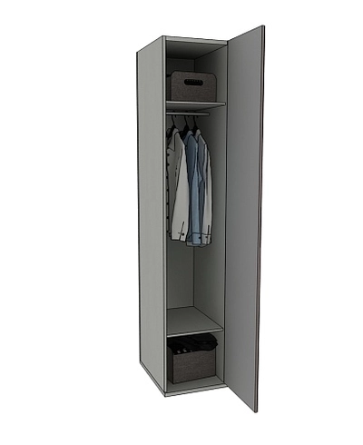 Шкаф одностворчатый узкий со вставкой, фасады МДФ CG-220.60