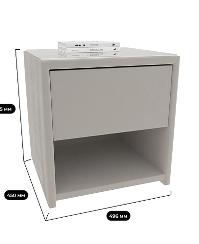 Тумба прикроватная мягкая, стекло прозрачное САНРАЙС 751