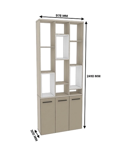 Стеллаж-тумба перегородка со вставками L239