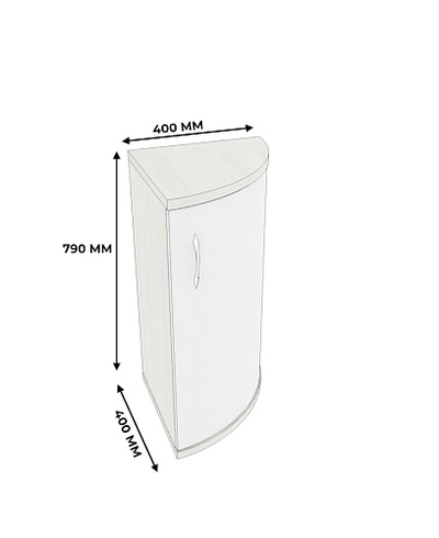 Тумба  угловая радиусная P877 L/R