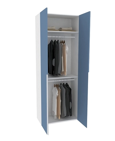 Шкаф двухдверный узкий, фасады в эмали LE210.44-1