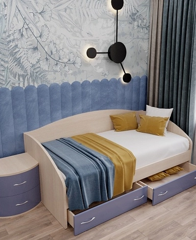 Кровать односпальная с ящиками P902N, 90x190