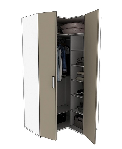 Шкаф угловой со складной дверью E209 L/R