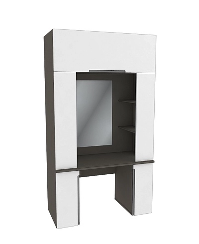 Стол туалетный с секцией и зеркалом с подсветкой, фасады в эмали LE404.60