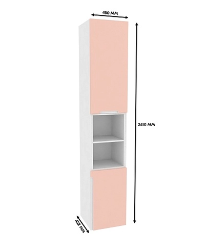 Шкаф  однодверный с нишей, фасады в эмали LE226