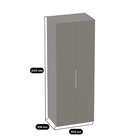 Шкаф 2 дверный, фрезерованные фасады в эмали LE210.60-3