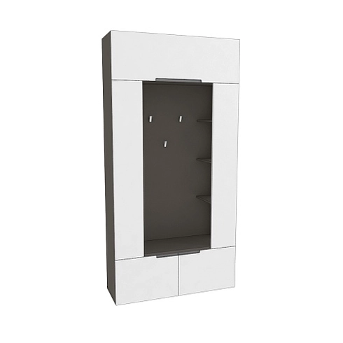 Секция под крючки с полками с подсветкой, фасады в эмали LE418 L/R