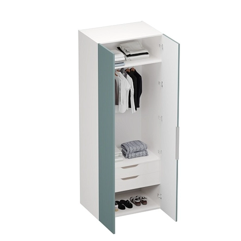 Шкаф 2 дверный, фрезерованные фасады в эмали LE210.60-3