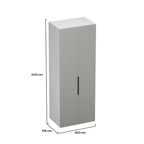 Шкаф 2 дверный, фрезерованные фасады в эмали LE210.60-1