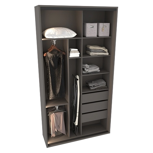 Шкаф-купе ХG140.45-3, профиль INTEGRO, фасад зеркало серебро/стекло Сатинато белое