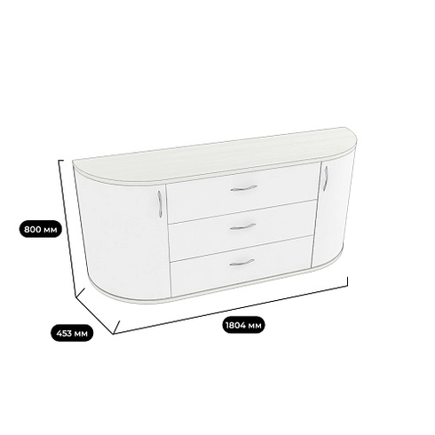 Комод радиусный на 1800 мм P748