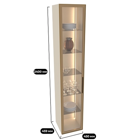 Шкаф со стеклянными фасадом полки стекло R220.1