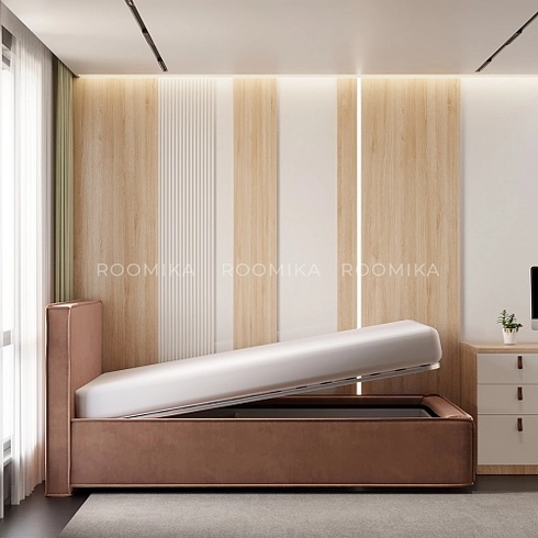 Кровать односпальная мягкая ОСТИН OS90  с подъемным механизмом, 90x200