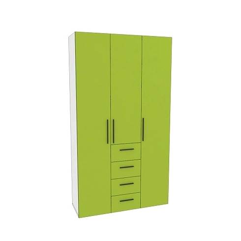 Шкаф трехдверный с ящиками узкий L203.44