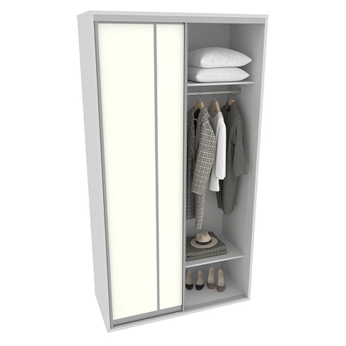 Шкаф-купе ХG140.60-2, профиль INTEGRO, фасад зеркало серебро/МДФ