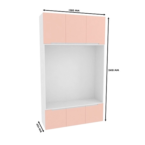 Шкаф с нишей и сидушкой, фасады в эмали LE412.44