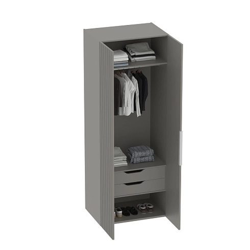 Шкаф 2 дверный, фрезерованные фасады в эмали LE210.60-3