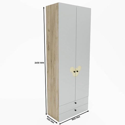 Шкаф двухдверный с ящиками, фасады в эмали LE211.44