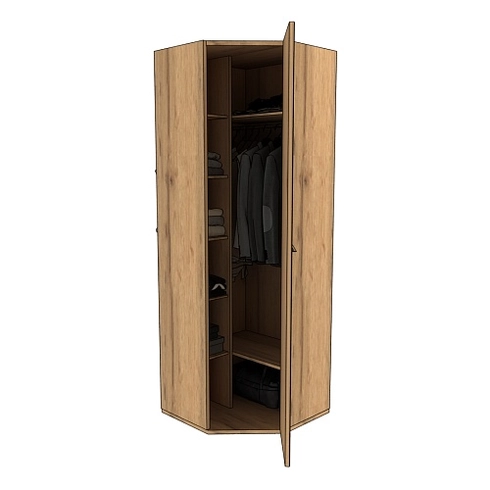 Шкаф угловой равносторонний с зеркалом C-218Z L/R