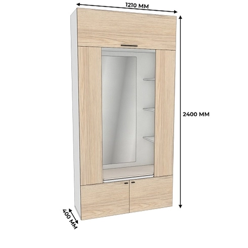 Секция с зеркалом и полками с подсветкой L408