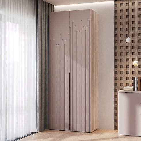 Шкаф 2 дверный, фрезерованные фасады в эмали LE210.44-4