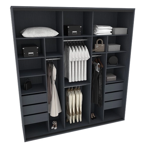 Шкаф-купе ХG240.60-1, профиль INTEGRO, фасад МДФ/зеркало серебро