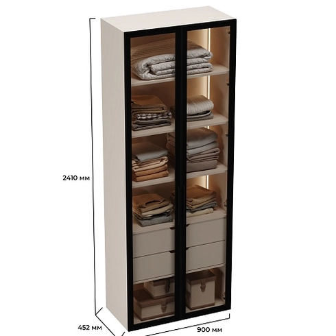 Шкаф с встроенными ящиками с подсветкой R214.2