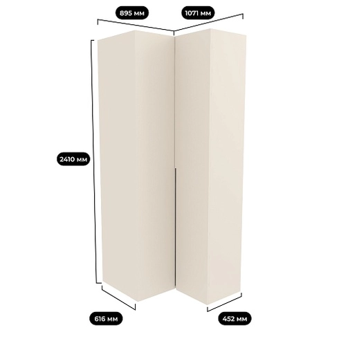 Шкаф угловой, фасады в эмали LE207 L/R