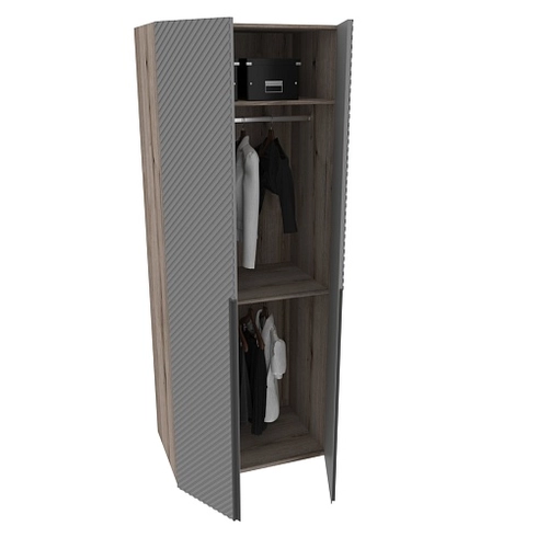 Шкаф 2 дверный, фрезерованные фасады в эмали LE210.60-1