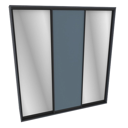 Шкаф-купе ХG240.60-1, профиль INTEGRO, фасад МДФ/зеркало серебро