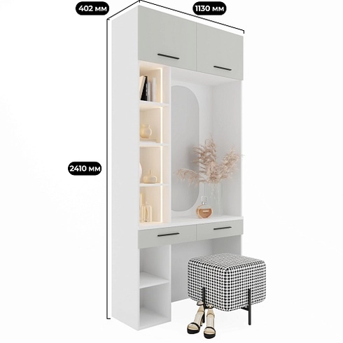 Столик туалетный с антресолью и стеллажом L415