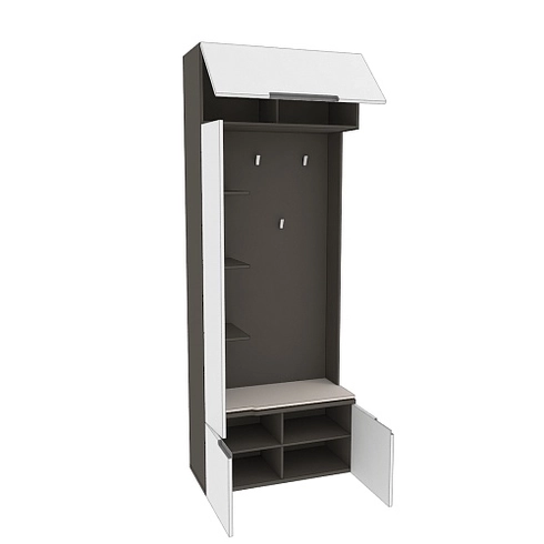 Секция с вешалкой и полками, фасады в эмали LE409 L/R