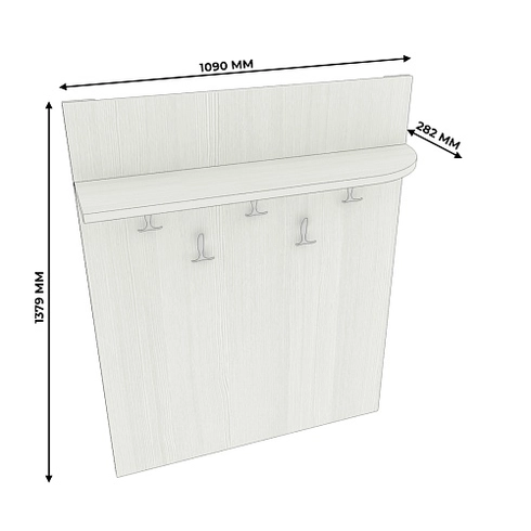 Вешалка настенная с  радиусной полкой P178 L/R