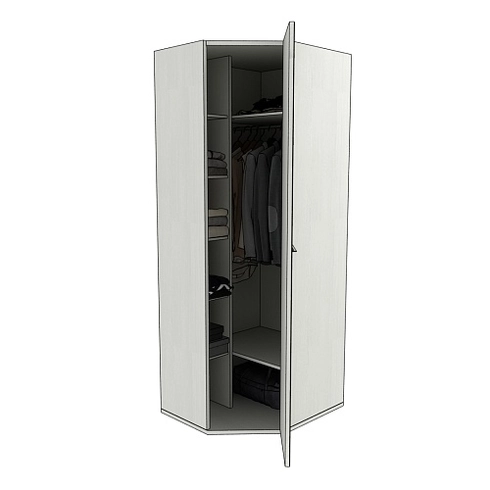 Шкаф угловой разностронний с зеркалом, фасады МДФ CG-218.1Z L/R