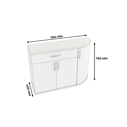 Тумба 3-х дверная с ящиком P874 L/R