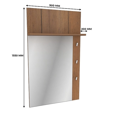 Панель зеркало с полкой и крючками L190 L/R