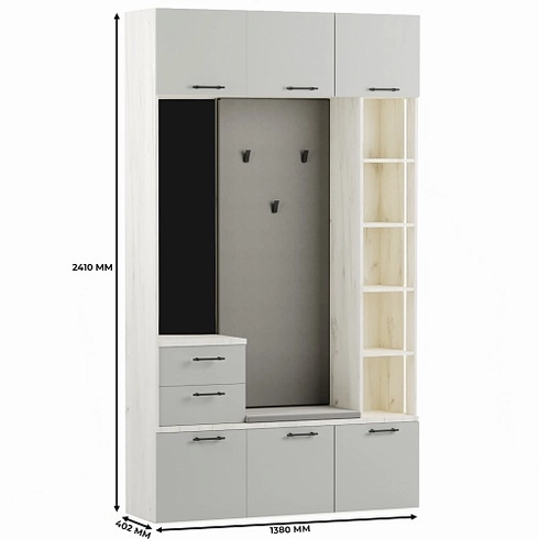 Секция с вешалкой и стеллажом L416