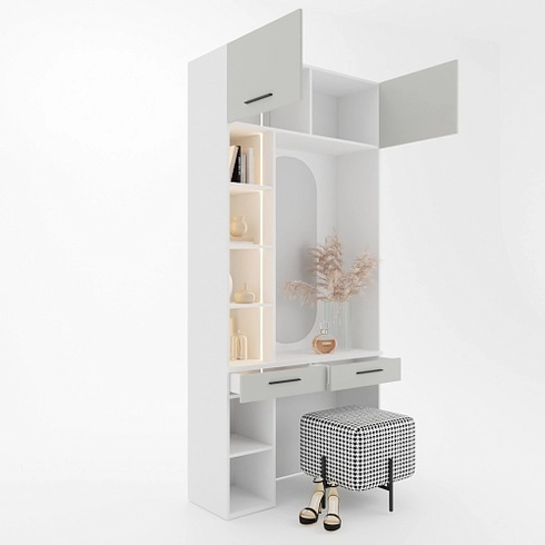 Столик туалетный с антресолью и стеллажом L415