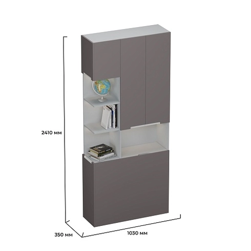 Шкаф с нишей с подсветкой, фасады в эмали LE212.3-90